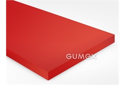 Polyurethanplatte PU44, 2mm, Breite 1000x2000mm, 65°ShA, PU, -30°C/+80°C, rot, 
